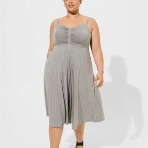 NWT Torrid Midi Super Soft Button-Front Dress